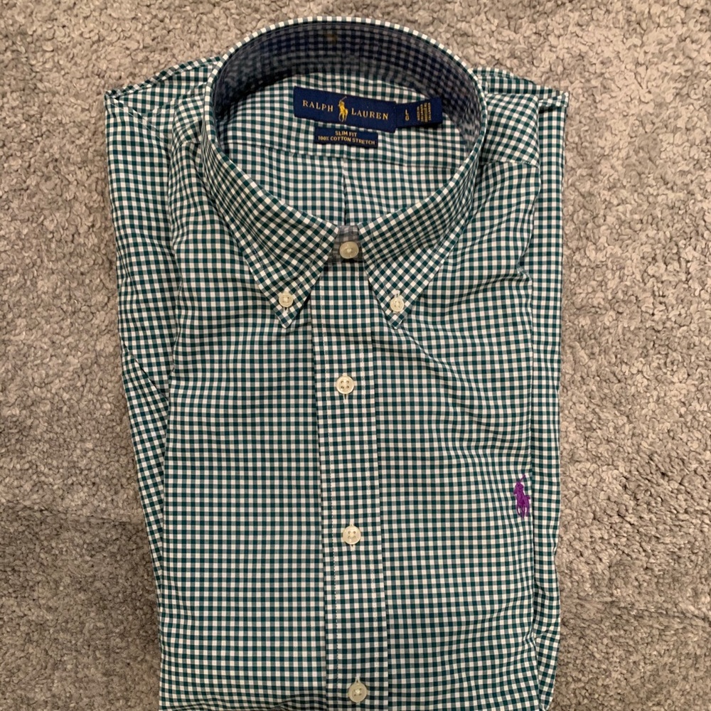 Polo Ralph Lauren green checkered men’s shirt NWT